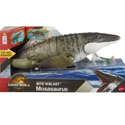 Sale Jurassic World - Mosasaurus “Bite ’N Blast” con mini Dilophosaurus Figuras De Acción