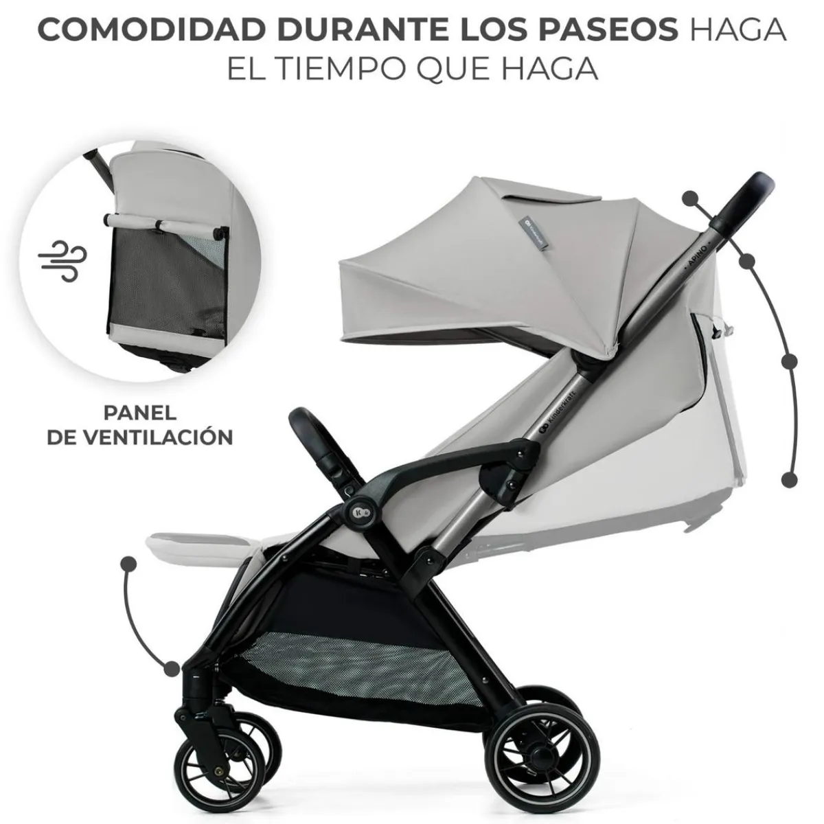 Best Kinderkraft - Silla de paseo Apino Dove Grey Sillas De Paseo Y Accesorios·Sillas De Paseo