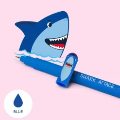Legami - Bolígrafo de gel borrable con punta de 0,7 mm, tinta azul y tema de tiburón ㅤ*TOYS 