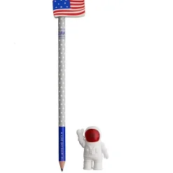 Hot Legami - Set de escritorio lunar - 2 gomas y un lápiz ㅤ Estilo De Vida