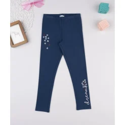 Sale Legging felpado azul con bordado floral para niña Niña 2-10 Años·Leggings Y Faldas|Niña·Niña 2-10 Años