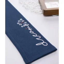 Sale Legging felpado azul con bordado floral para niña Niña 2-10 Años·Leggings Y Faldas|Niña·Niña 2-10 Años