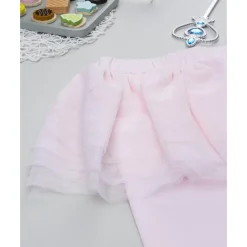 Leggings rosa de niña con falda de tul*Prenatal Sale