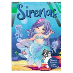 Libro para colorear Princesas o Sirenas con 125 pegatinas (Varios modelos)*TOYS