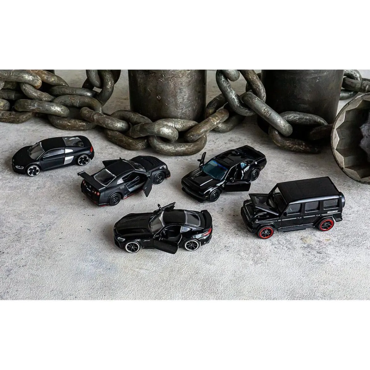 Discount Majorette - Set de 5 coches de juguete negros con ruedas giratorias ㅤ Vehículos Y Circuitos