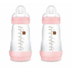 - Conjunto 2 biberones Easy Active anticólicos 260 ml Rosa*MAM Outlet