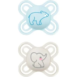 - Pack 2 chupetes Perfect Start silicona mate 0-2 meses azul*MAM Hot