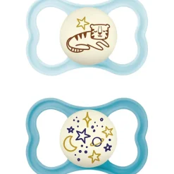 Hot - Pack 2 chupetes Supreme Night silicona mate +6 meses azul Biberones Y Chupetes·Chupetes