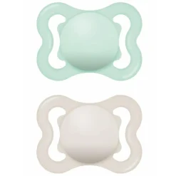 - Pack 2 chupetes Supreme Night silicona brillante 2-6 meses neutro*MAM Clearance