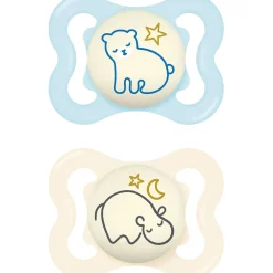 - Pack 2 chupetes Supreme Night silicona brillante 2-6 meses azul Biberones Y Chupetes·Chupetes