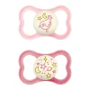 - Pack 2 chupetes Supreme Night silicona mate +6 meses rosa*MAM Sale