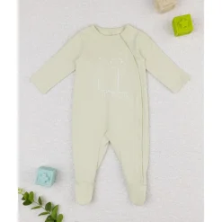 Mameluco verde con flores estilizadas*Prenatal Outlet