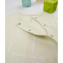 Mameluco verde con flores estilizadas*Prenatal Outlet