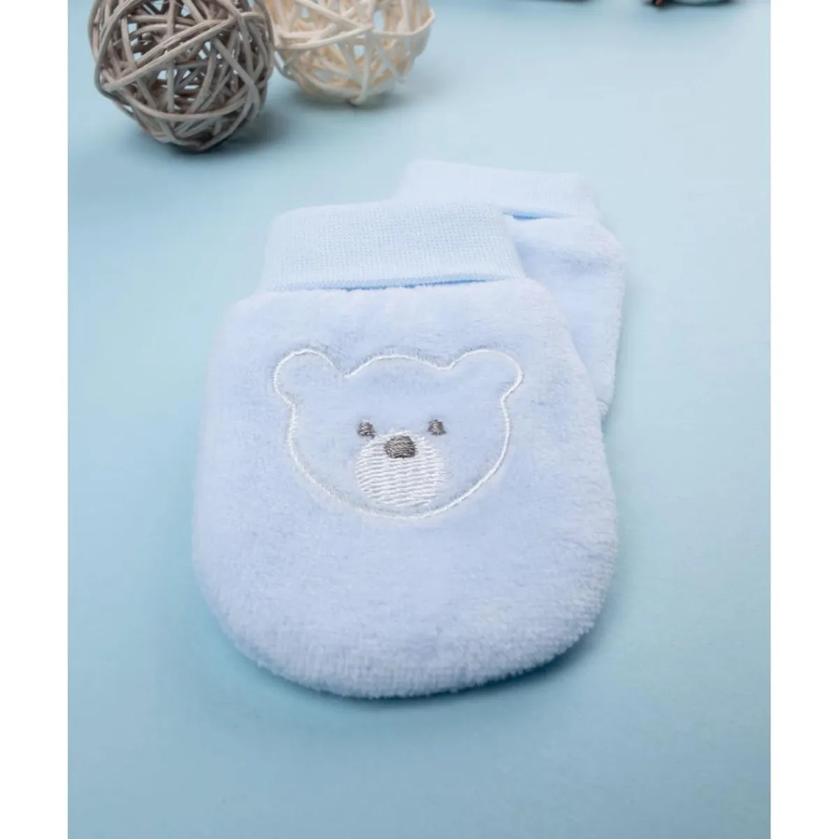 New Manoplas de terciopelo azul para bebé Recién Nacido·Primeras Salidas|Primeras Salidas·Gorros, Viseras Y Manoplas