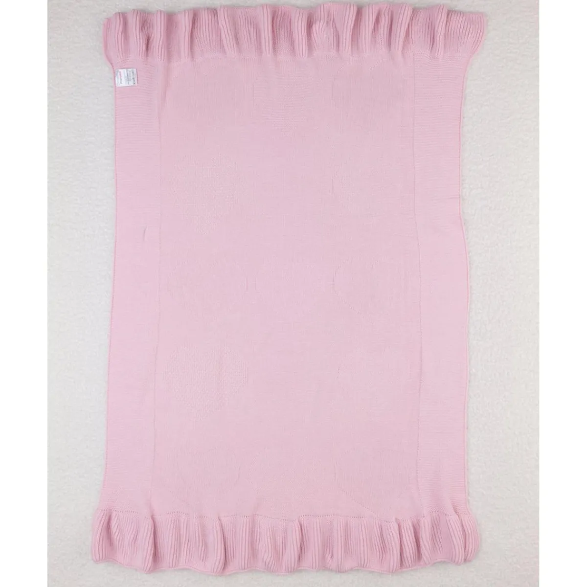 Manta con volantes y bordado de corazones*Prenatal