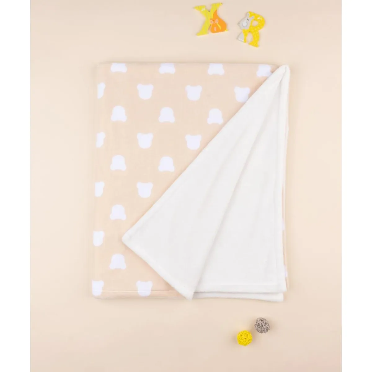 Manta de Cama de Forro Polar Unisex Beige*Prenatal Clearance