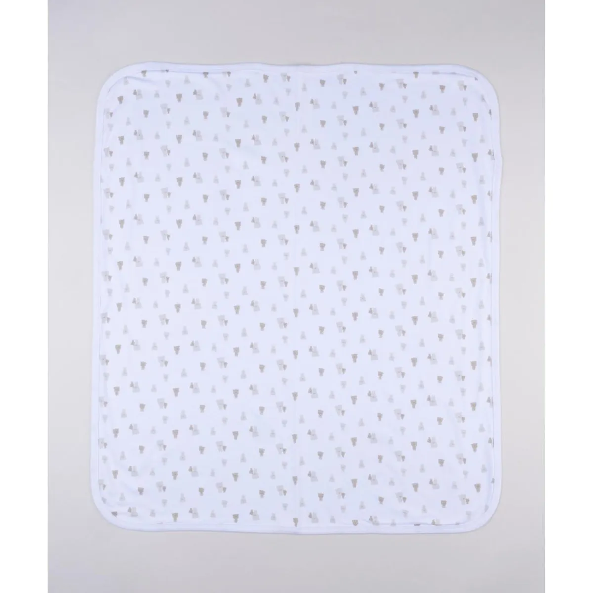 Manta interlock blanca con ositos para recién nacido*Prenatal Sale