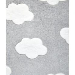 Manta para cama de peluche sintético gris con nubes*Prenatal New