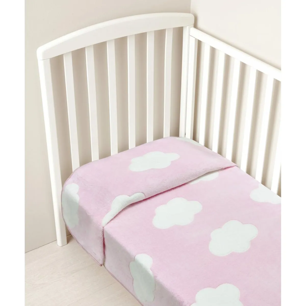 Outlet Manta para cama de peluche sintético rosa con nubes Ropa De Cama·Sábanas Y Mantas|Recién Nacido·Ropa De Cama