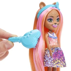 - Enchantimals - Muñeca guepardo Glam Party con accesorios para peinar y mascota ㅤ*MATTEL