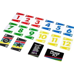 - Juego de cartas Phase 10 inspirado en Rummy para fases familiares ㅤ*MATTEL Hot