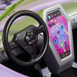 Outlet - Monster High - Coche convertible morado con accesorios para mascotas y detalles de telaraña ㅤ Muñecas