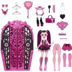 Hot - Monster High - Muñeca Draculaura Skulltimate con armario y accesorios Muñecas