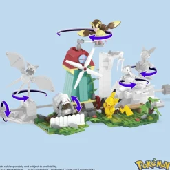 - Pokemon - Construcción Pokémon con movimiento: Pikachu, Wooloo y Pidgey, 240 bloques ㅤ*MATTEL