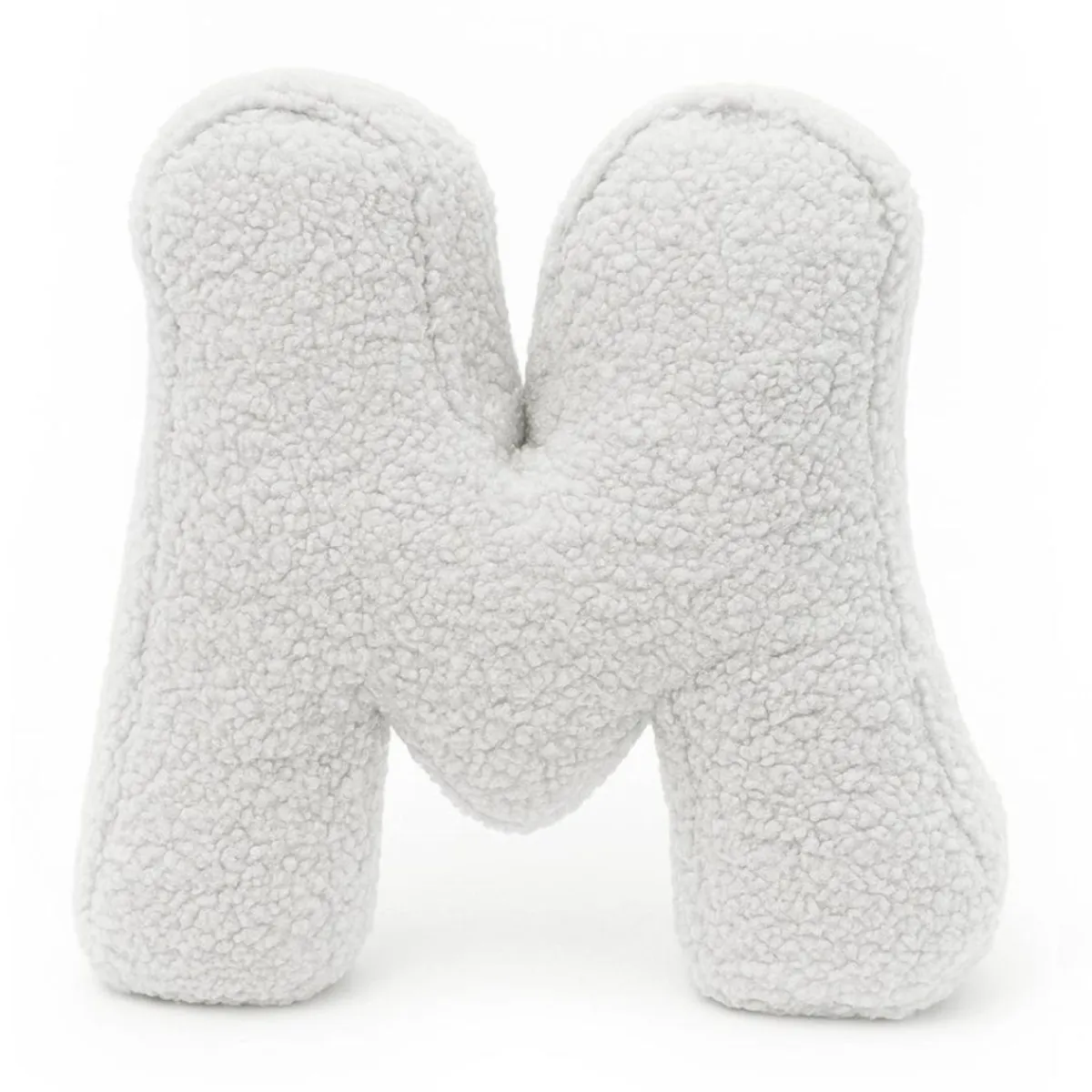 - Almohada Infantil con Forma de Letra “M” Color Blanco Roto “Bearly M” Descanso·Colchones Y Almohadas