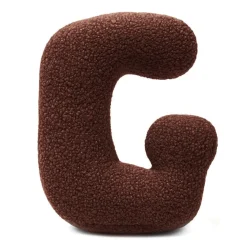 Outlet - Almohada Infantil con Forma de Letra “G” Color Marrón Oscuro “Bearly G” Descanso·Colchones Y Almohadas