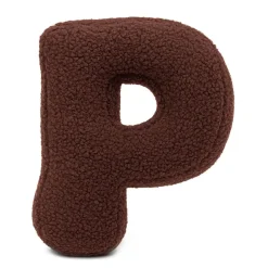 Hot - Almohada Infantil con Forma de Letra “P” Color Marrón Oscuro “Bearly P” Descanso·Colchones Y Almohadas