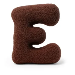 Outlet - Almohada Infantil con Forma de Letra “E” Color Marrón Oscuro “Bearly E” Descanso·Colchones Y Almohadas