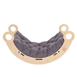 Hot - Mecedora Infantil de Madera Natural con Escalera y Cojín Gris “Medium Dream Rocker Classic” Entretenimiento·Hamacas Y Columpios