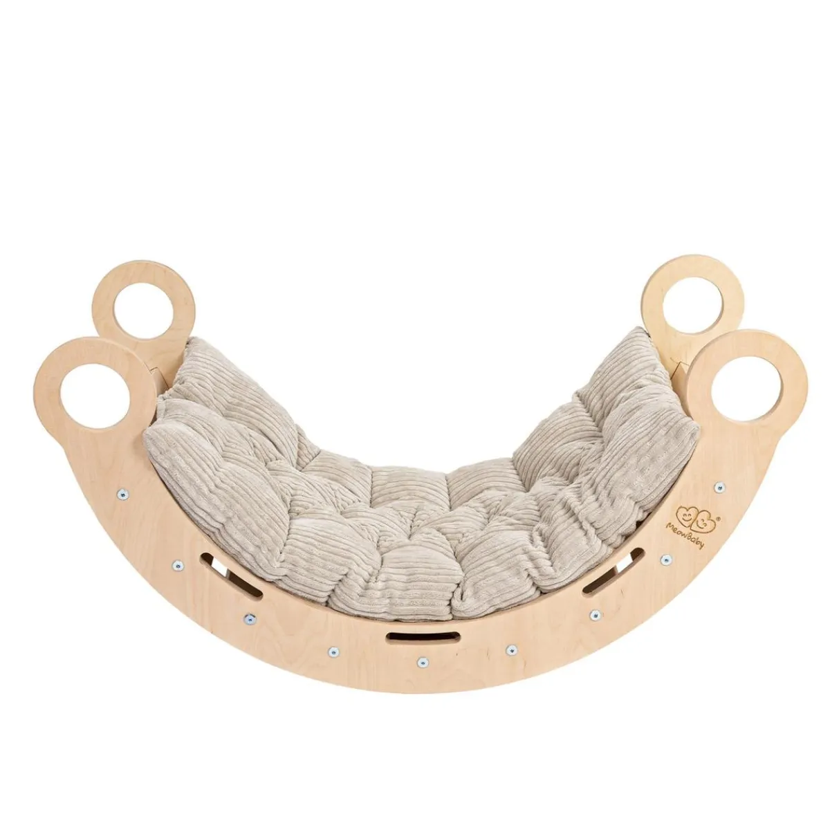 Online - Mecedora Infantil de Madera Natural con Escalera y Cojín Beige “Medium Dream Rocker Classic” Entretenimiento·Hamacas Y Columpios