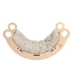 Outlet - Mecedora Infantil de Madera Natural con Tobogán y Cojín Beige “Medium Dream Rocker Classic” Entretenimiento·Hamacas Y Columpios