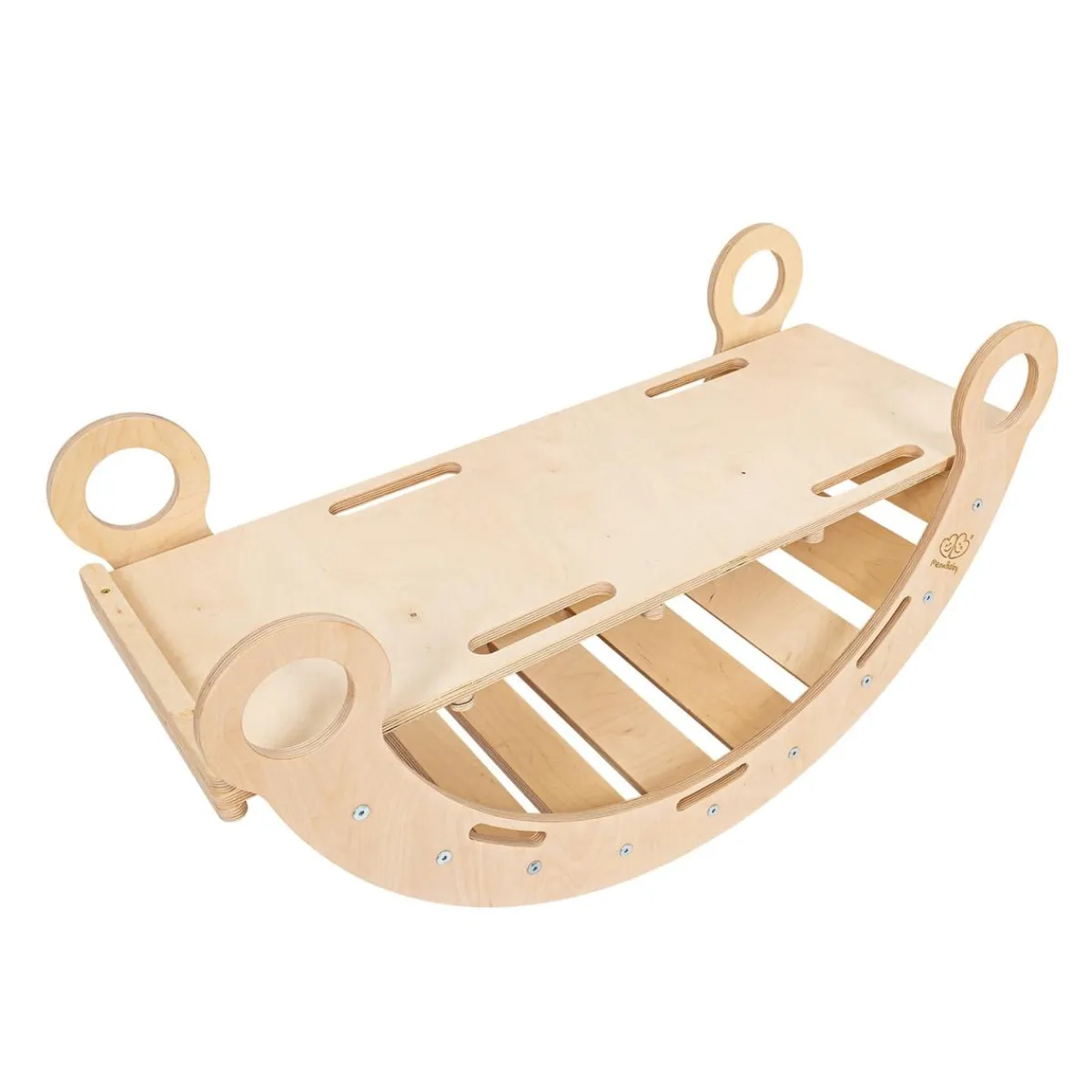 - Mecedora Infantil de Madera Natural con Tobogán y Cojín Gris “Medium Dream Rocker Classic”*MEOWBABY Online