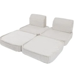 Best - Sofá Infantil Churros Pocket Basic Color Blanco Algodón Entretenimiento·Hamacas Y Columpios|Estilo De Vida