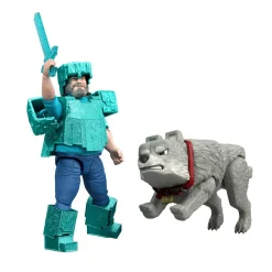 Clearance Minecraft - Pack 2 figuras Steve y Wolf Figuras De Acción