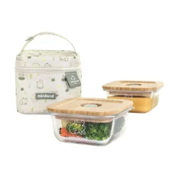 Hot - Pack to Go 2 Recipientes de Vidrio y Funda - EcoSquare Preparación Comida Y Accesorios·Termos, Recipientes Y Contenedores