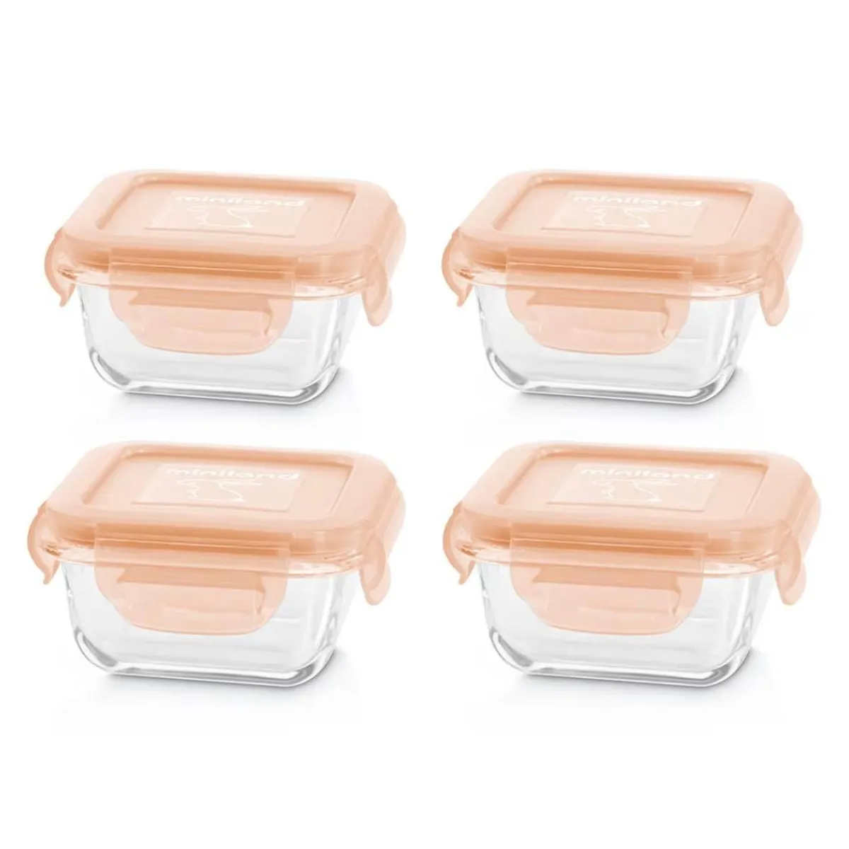 Discount - Set 4 Recipientes de Vidrio Naranja - Natursquare Bunny Preparación Comida Y Accesorios·Termos, Recipientes Y Contenedores