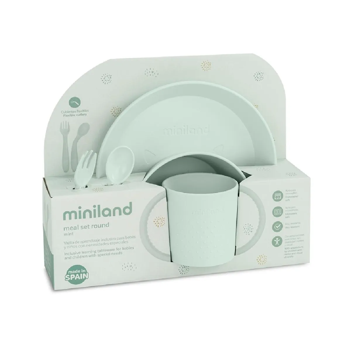 - Vajilla infantil Round menta*MINILAND Clearance
