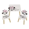 Minnie Mouse - Conjunto de mesa y sillas infantiles en madera, diseño Minnie Mouse ㅤ Estilo De Vida