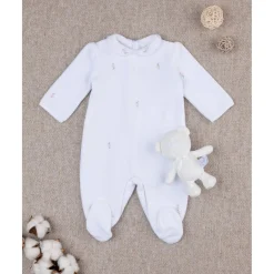 Monito de bebé blanco con osito de regalo*Prenatal Clearance