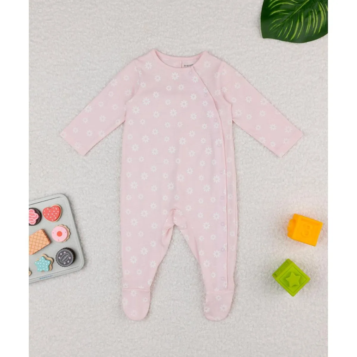Discount Mono bebé rosa margaritas estampado completo Recién Nacido·Ropa Y Accesorios|Ropa Y Accesorios·Peleles