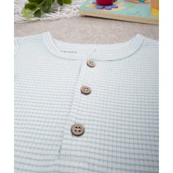 Discount Mono de bebé rib blanco/verde Recién Nacido·Ropa Y Accesorios|Ropa Y Accesorios·Peleles