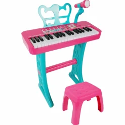 Music Star - Teclado con taburete rosa*MUSICSTAR