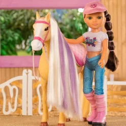 Best - Muñeca articulada con caballo y accesorios de cuidado ㅤ Muñecas