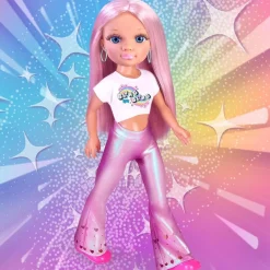 Discount - Muñeca con pelo rosa, juego para peinar y decorar, máquina de gemas y accesorios ㅤ Muñecas