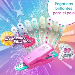 Discount - Muñeca con pelo rosa, juego para peinar y decorar, máquina de gemas y accesorios ㅤ Muñecas
