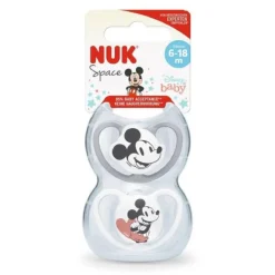 - Pack 2 chupetes Space silicona Mickey 6-18 meses*NUK Discount